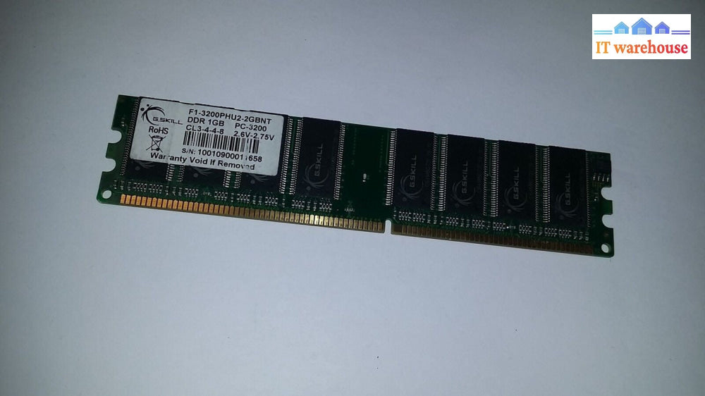 G.SKILL 1GB PC Memory DIMM PC3200 DDR-400 MHz DESKTOP RAM
