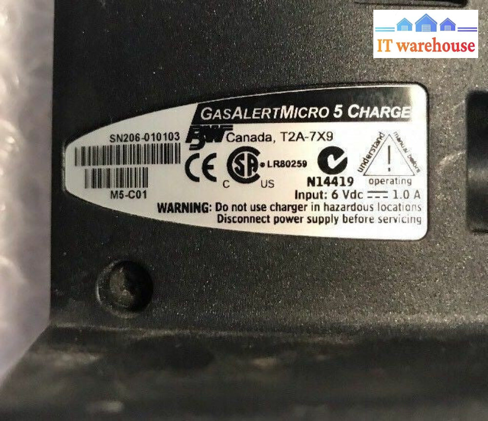 -GAS ALERTMICRO 5 BATTERY CHARGER FOR T2A-7X9