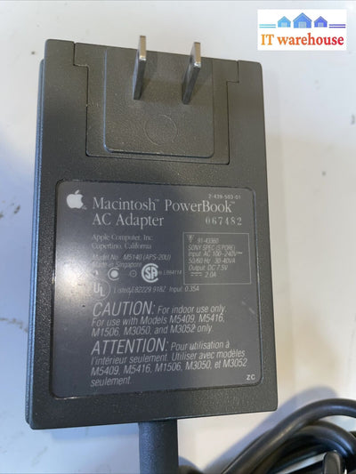 Genuine Original Vintage Apple Macintosh Powerbook Ac Adapter M5140 (Aps-20U)