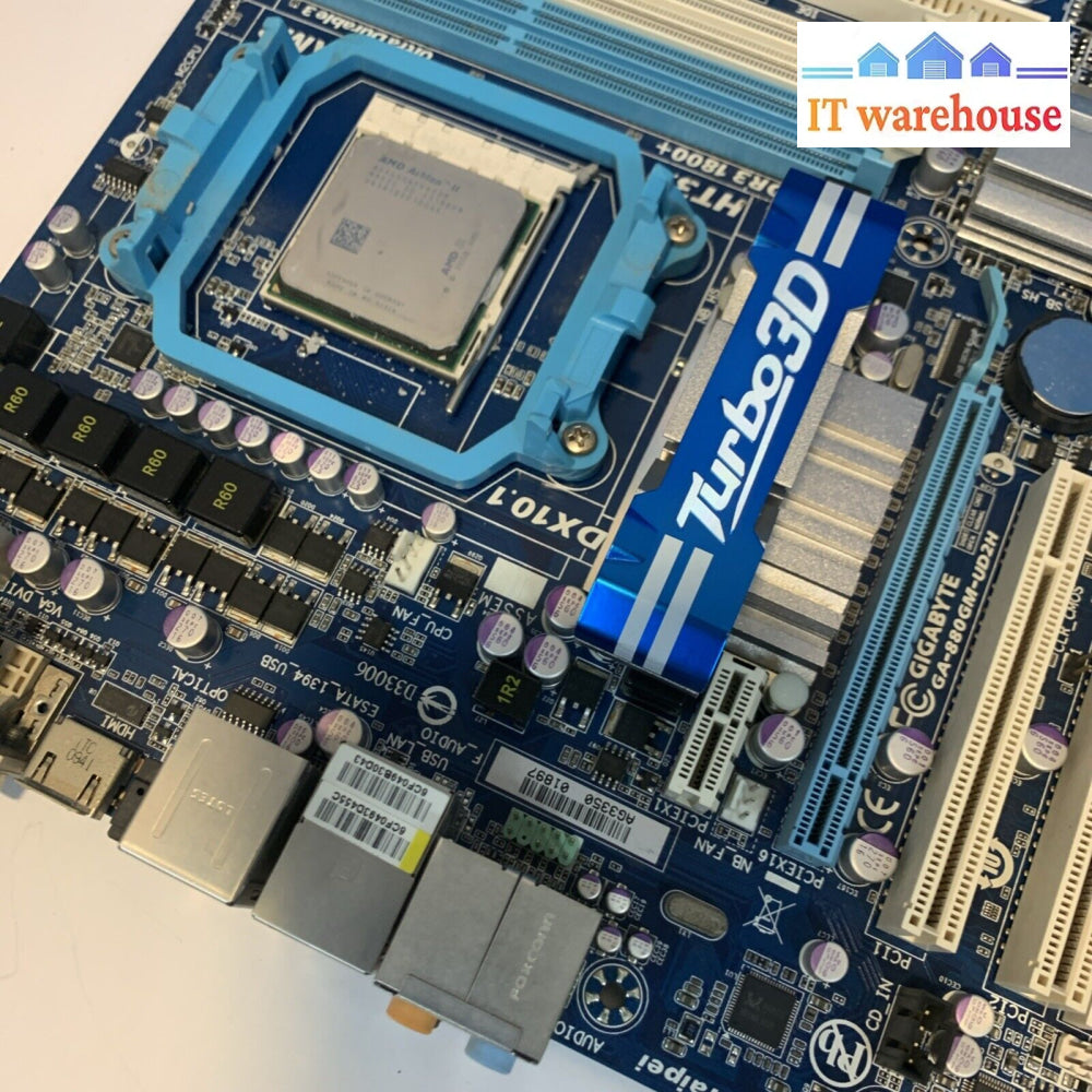 Gigabyte GA-880GM-UD2H Motherboard AMD 880G socket AM3 DDR3 + Athlon II 640 CPU
