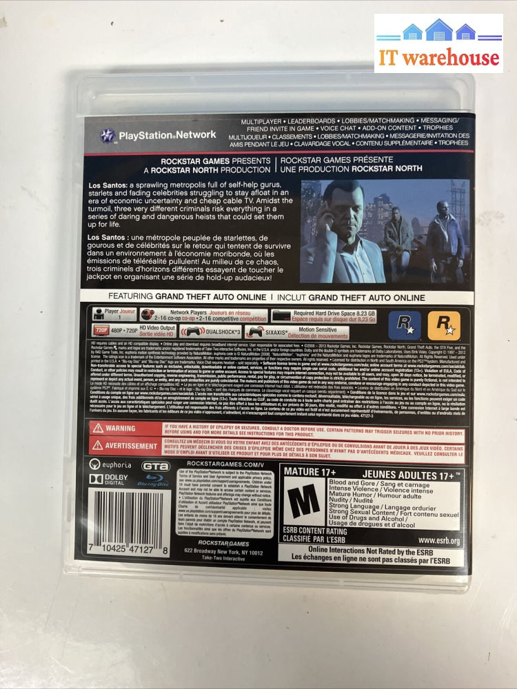 Grand Theft Auto V Ps3 - Playstation 3 (Game Rockstar Games 2008 Gta5) ~