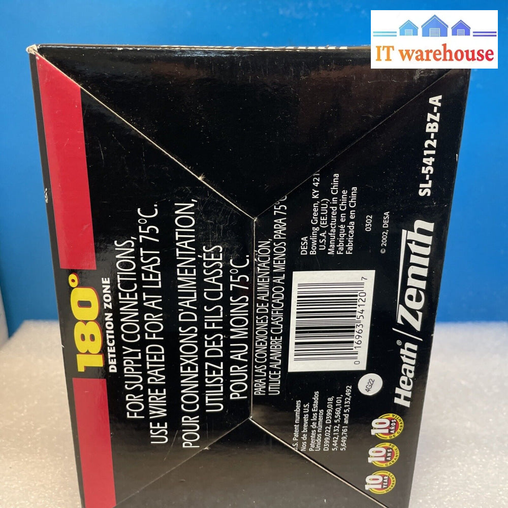 Heath Zenith New 180 Degree Motion Security Light In Detection Sl-5412-Bz-A