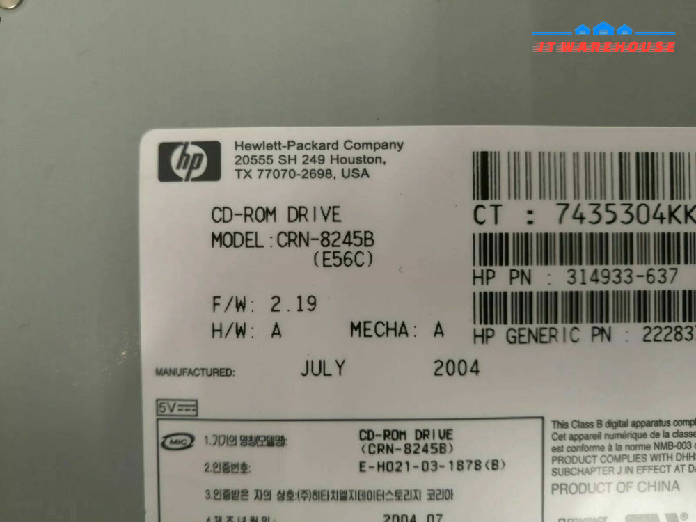 + HP Compaq Laptop CD-ROM Drive 314933-637 CRN-8245B @@@