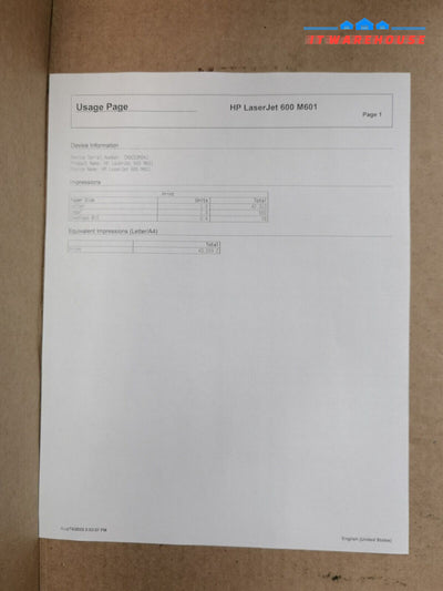 $ Hp Enterprise Laserjet 600 M601 Laser Printer Tested Counter 43059