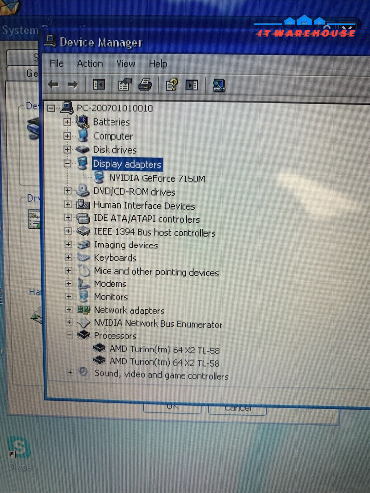 HP Pavilion 2500 laptop windows XP SP3