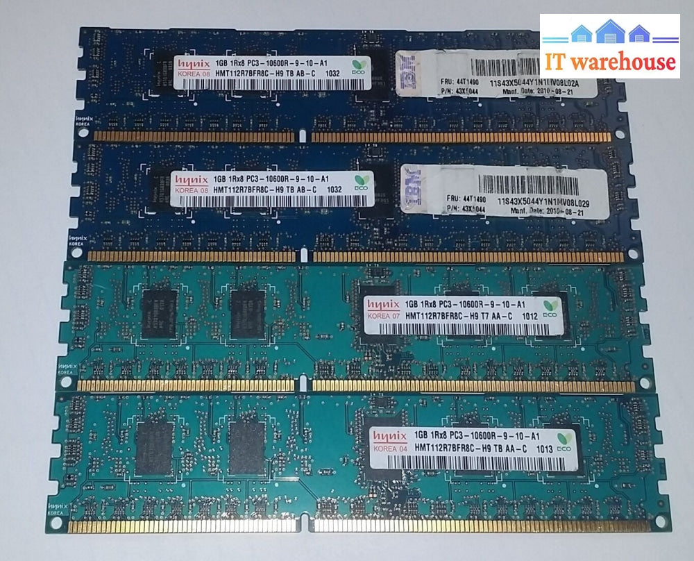 Hynix HMT112R7BFR8C-H9 4GB (4x1GB) PC3-10600R DDR3 240-P ECC RAM Memory @@@