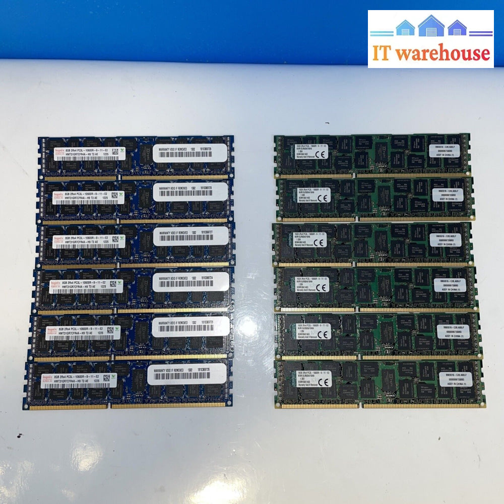 Hynix/Kingston 12× 8Gb 2Rx4 Pc3L-10600R Reg Ecc Server Ram