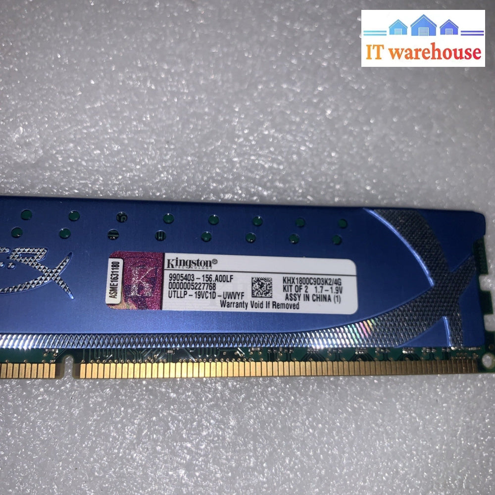 HyperX 4GB (2 x 2GB) DDR3 1800 Desktop Memory Model KHX1800C9D3K2/4G