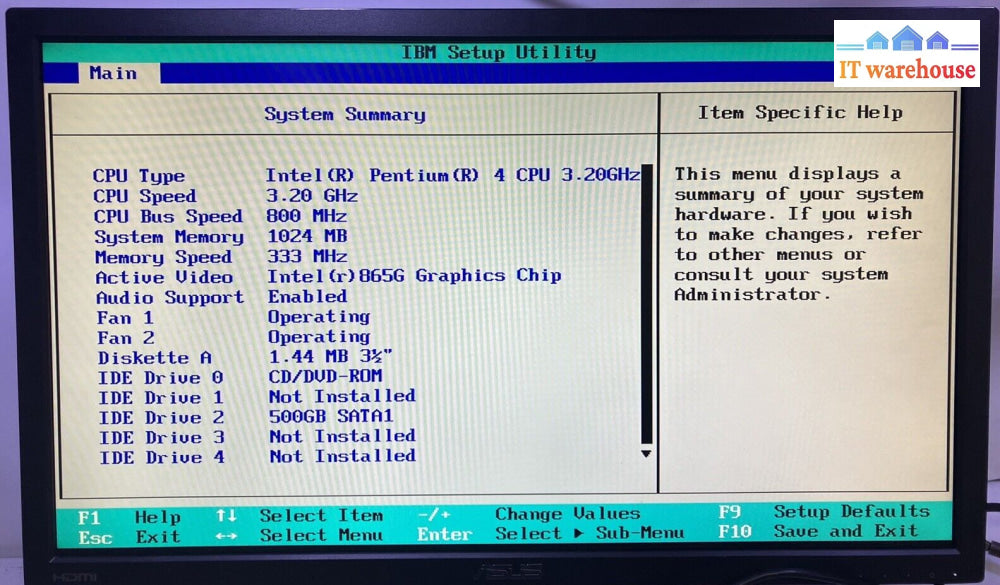 ~ Ibm 8183 Vbp Sff Desktop Pentium 4 3.2Ghz Cpu /1Gb Ram /500Gb Hdd / Win Xp Pro
