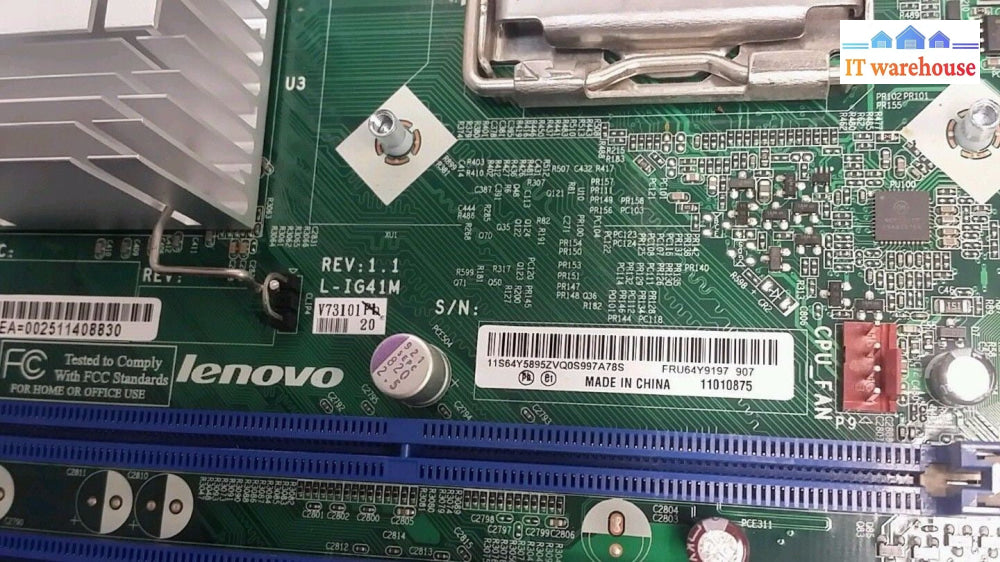 * IBM/Lenovo Motherboard L-IG41M 64Y5894 FRU 64Y9197 w/ E5300 CPU& I/O PLATE
