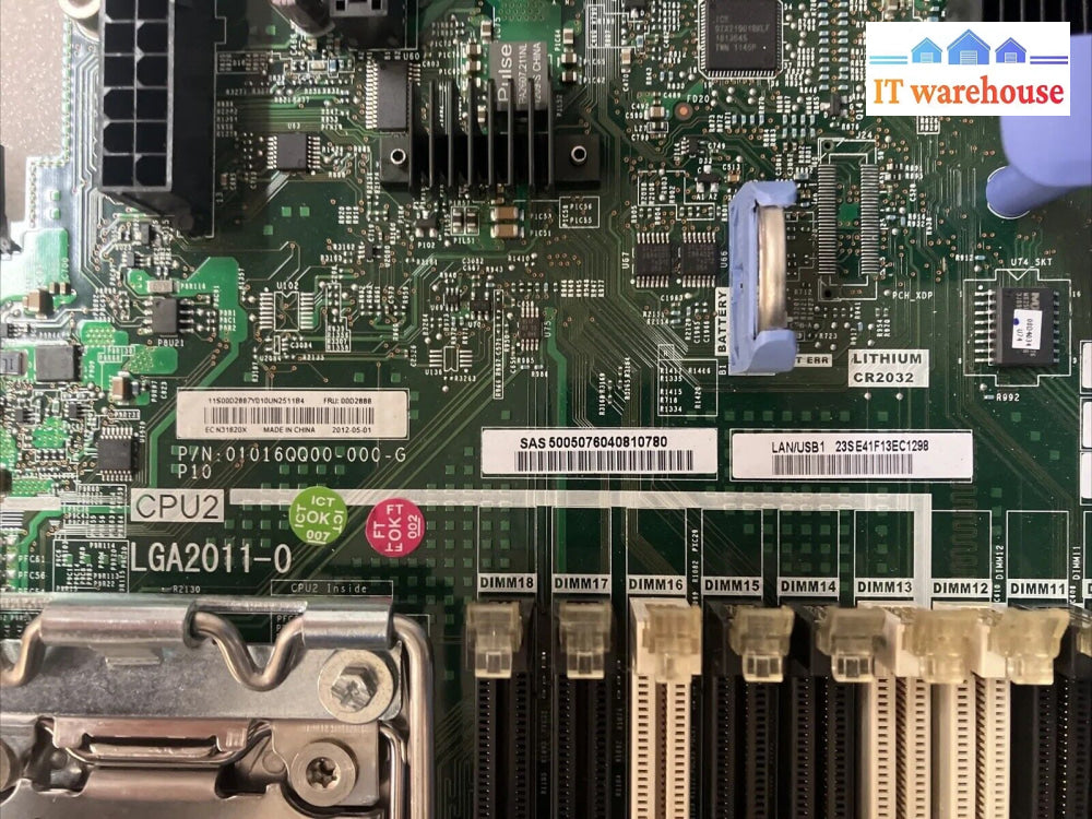 Ibm System X3650 M4 Lga2011 Server Mother Board 00D2888 With 2 Xeon E5-2650 Cpu~