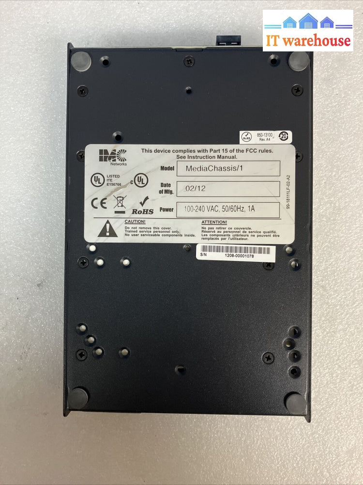 Imc Networks Mcbasic Mediachassis/1 Sm1310 / 1550 Xmt 1310 Rcv 100Mbps ~