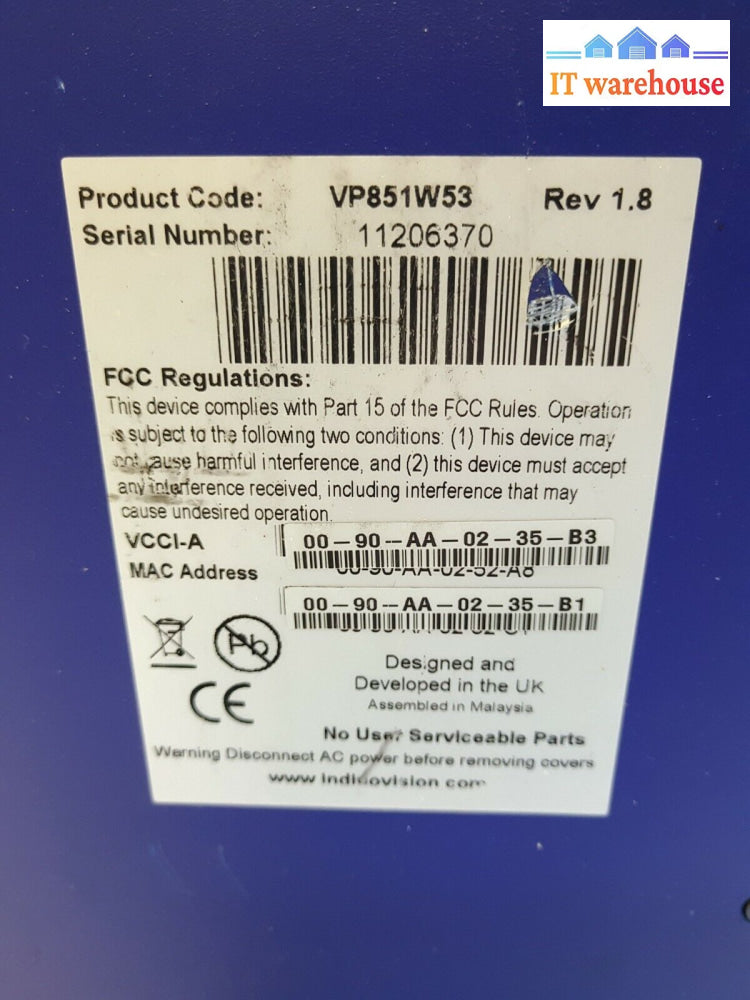 Indigovision Nvr 200 Series 4 Disk Sata Storage Vp851W53 (No Hard Drive Ac)