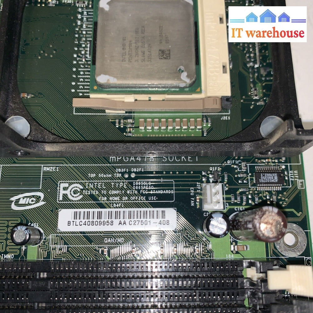 Intel D865GLC/D865PESO C27501-408 478 Motherboard + P4 3.20 GHZ