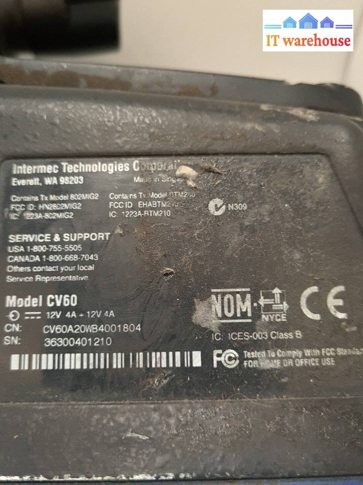 * Intermec Cv60 Industrial 12’ Touchscreen Computer W/Ac Adapter (No Os)