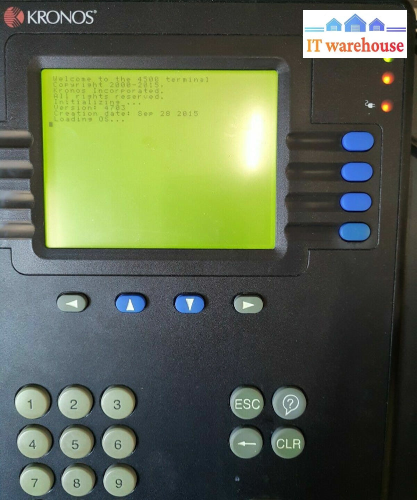 - Kronos System 4500 Digital Ethernet Time Clock 8602004-011 (No Ac Adapter)