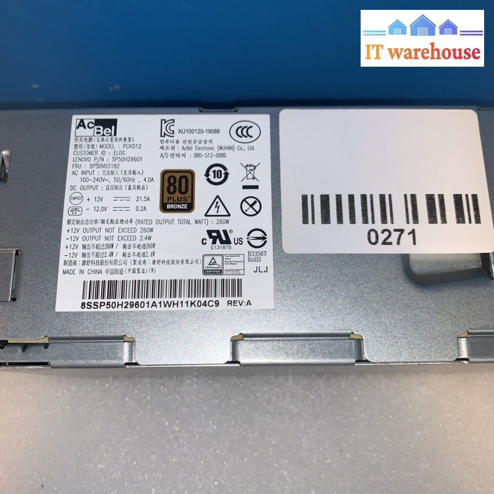 Lenovo 5P50V03182 10 Pin 260W SFF Desktop Power Supply Thinkcentre 5