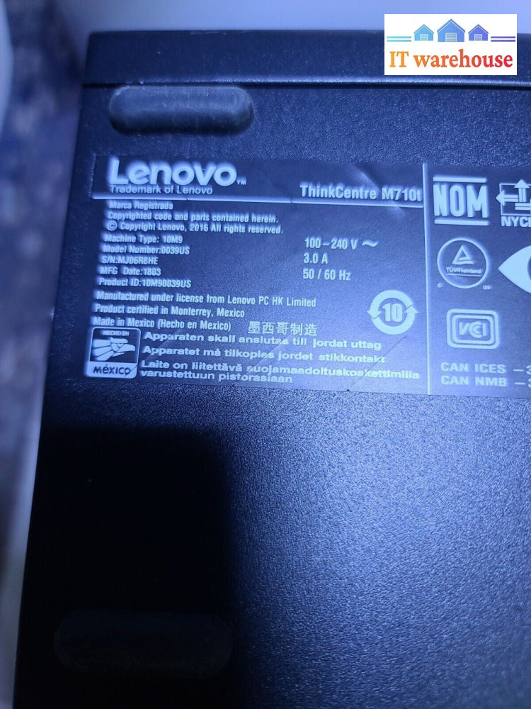 - Lenovo ThinkCentre M710t Mini Tower W/ i5-6500/ 8GB DDR4/ 128GB SSD /Win 10