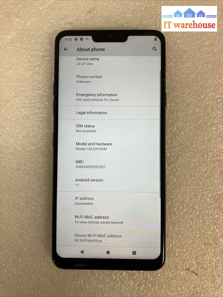 Lg G7 One 6.1’ Smart Phone / 32Gb Storage 4Gb Ram Black 4G Lte Unlocked ~