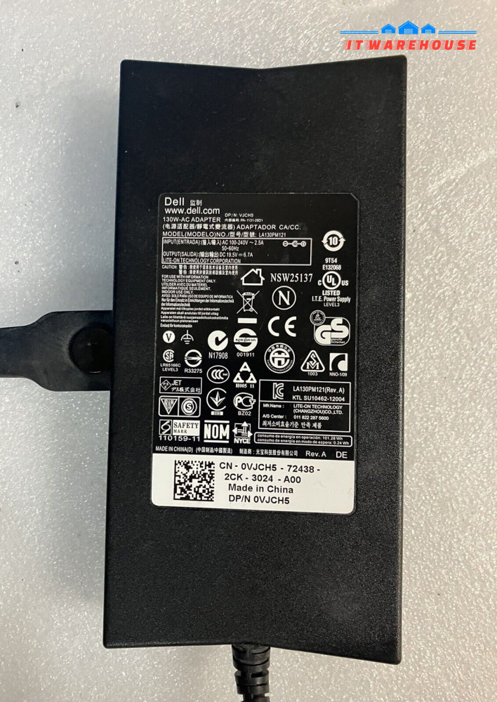 ~ Lot 3X Genuine Dell 19.5V 6.7A 130W Ac Charger La130Pm121 0Vjch5 Vjch5 W/ Cord