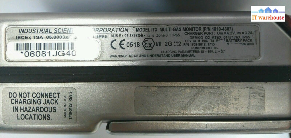 - LOT OF 10 Industrial Scientific Model ITX 1810-4307 Multi-Gas Monitor
