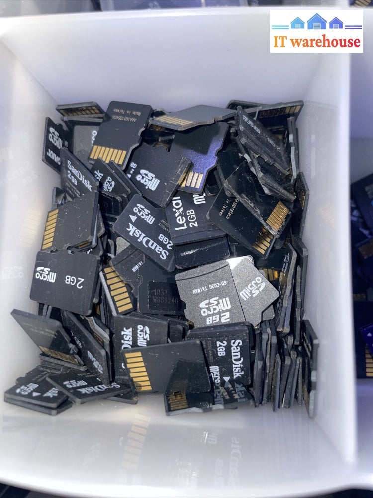 Lot Of (100) Mixed Brand 2Gb Micro Sd Memory Cards