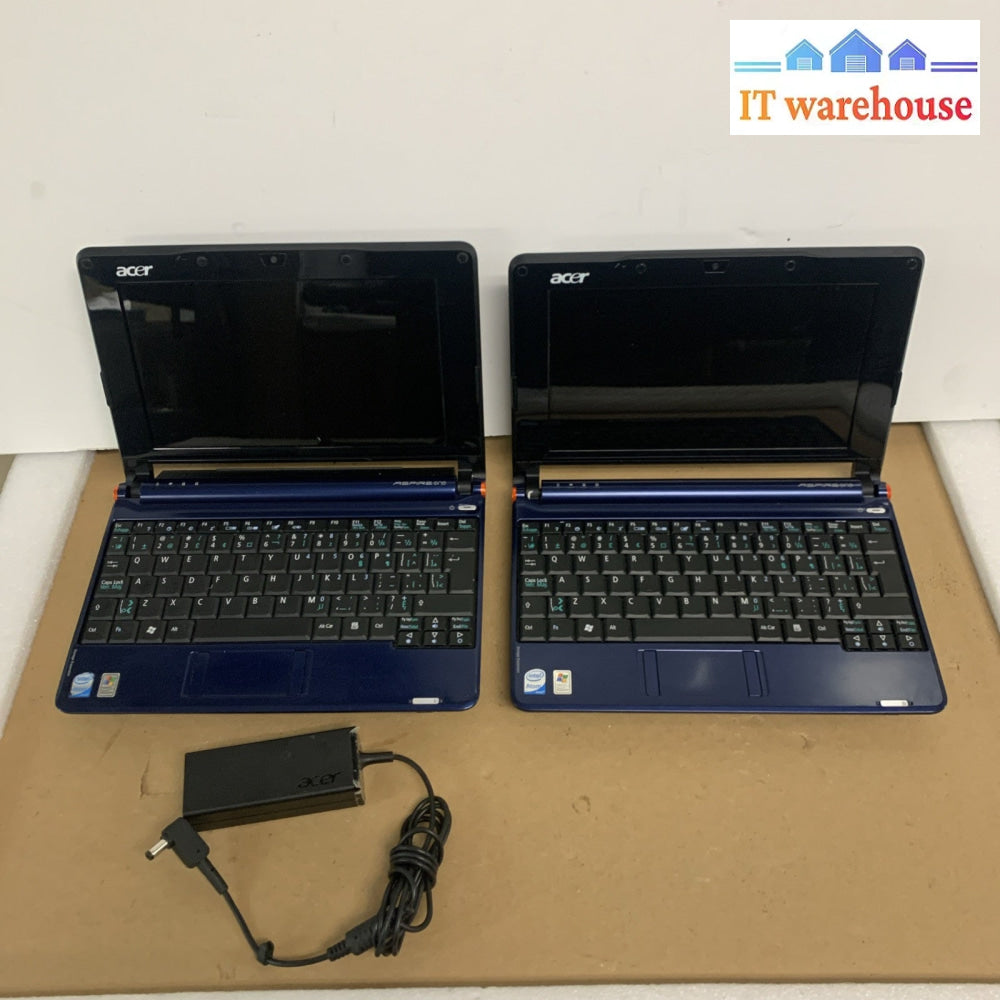 Lot of 2 Acer aspire one 150-1447 ZG5 Intel Atom N270 1.60GHz 1GB RAM 160GB HD