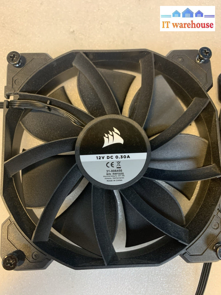 Lot of 2 Corsair 120mm OEM Case Fan 12V 0.30A 3-Pin Desktop Cooling Fan+ screws