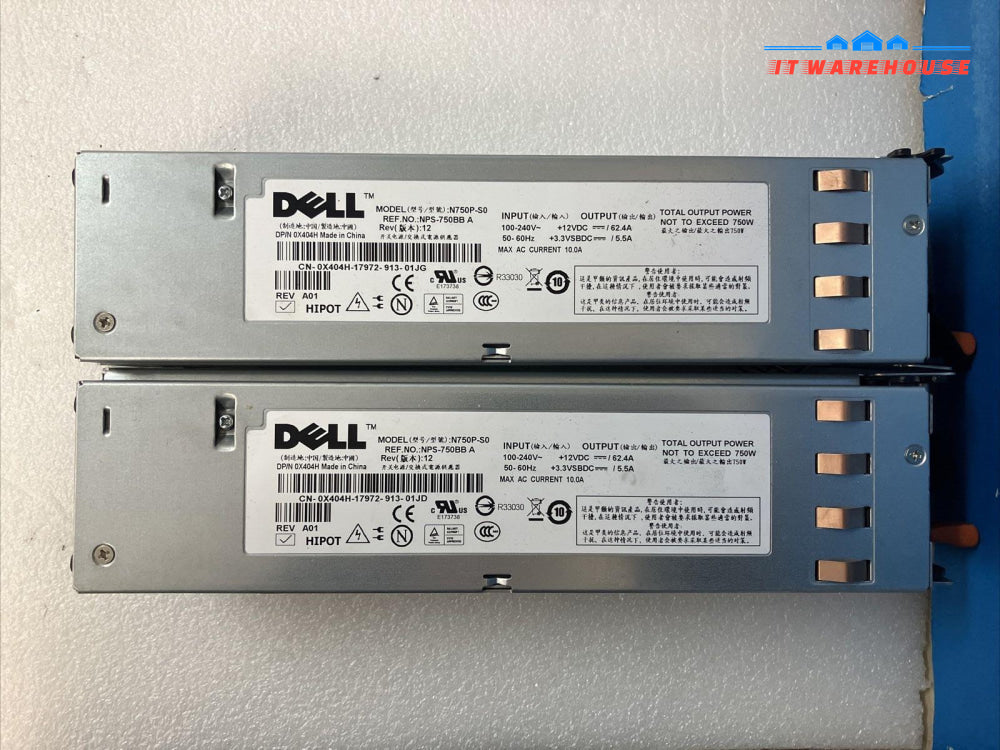 (Lot Of 2X) Dell Poweredge 2950 0X404H / N750P-S0 Nps-750Bb 750W Power Supply ~