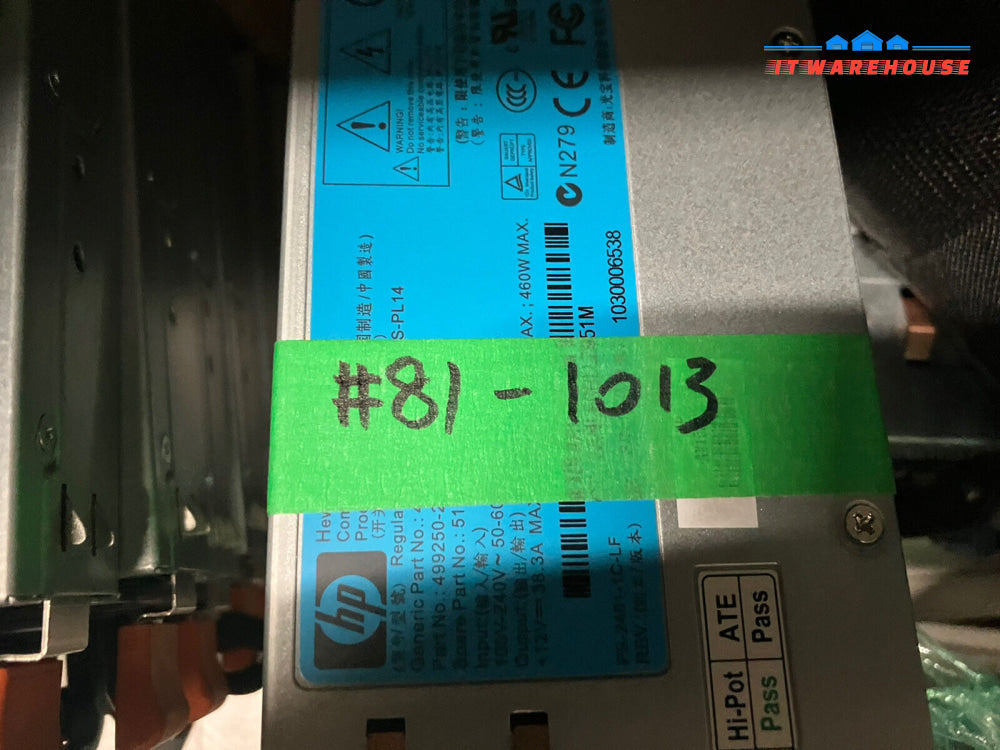 ~(Lot Of 2) Hp Hstns-Pl14 499249-001 499250-201 511777-001 460W Power Supply Psu