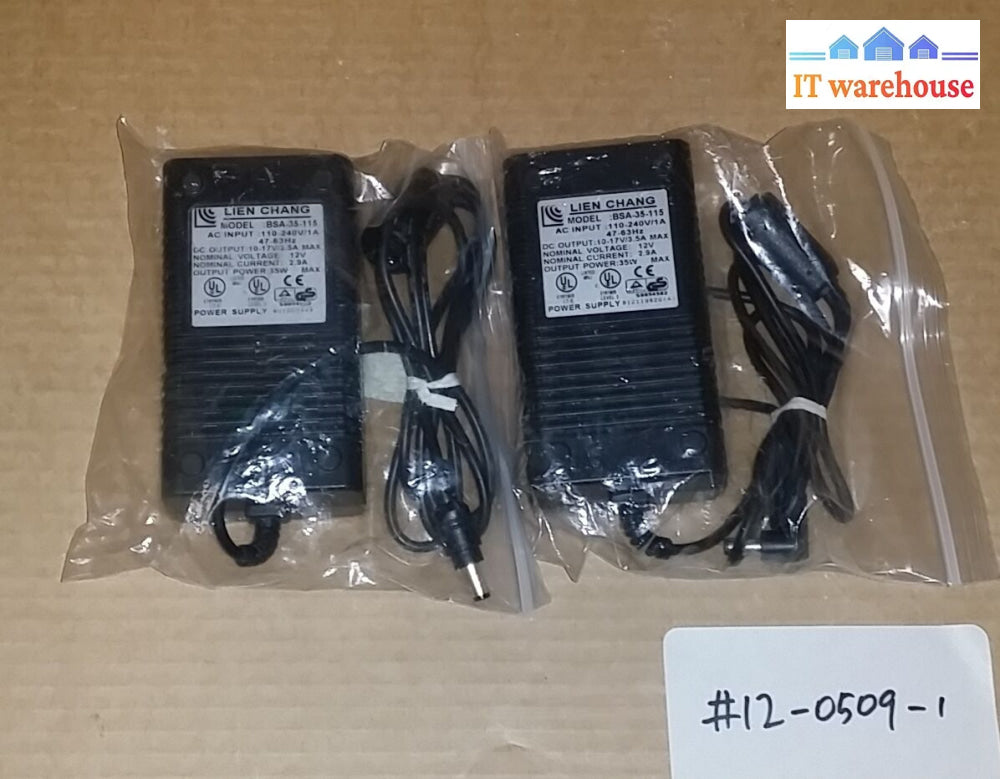 Lot Of 2 Lien Chang Bsa-35-115 Power Supply Ac Adapter 110-240V 12V 2.9A @@@