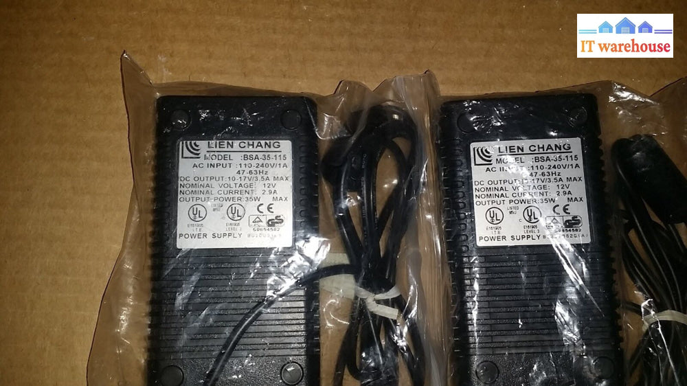Lot Of 2 Lien Chang Bsa-35-115 Power Supply Ac Adapter 110-240V 12V 2.9A @@@