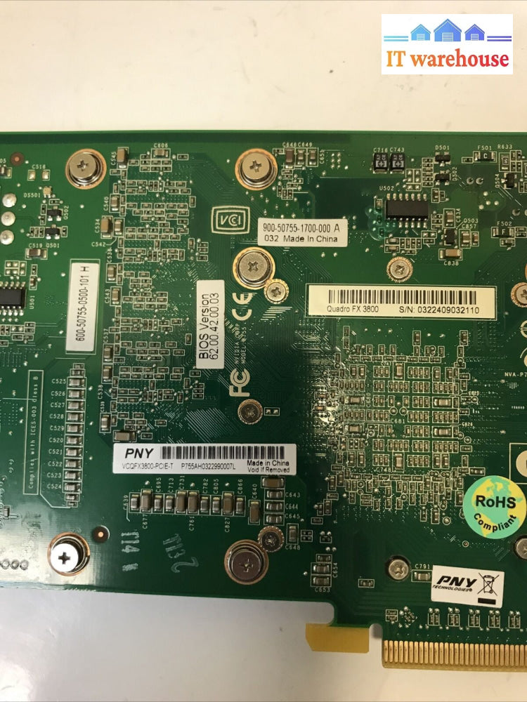 Lot Of 2 Nvidia Quadro FX3800 1GB GDDR3 PCI-E Video Card 508285-001 519297-001