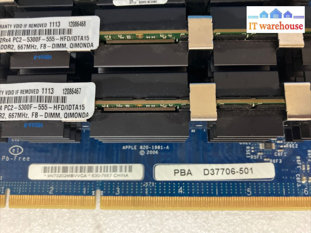 ~ (Lot Of 2X) Apple Mac Pro A1186 D37706-501 630-7667 Ram Riser Boards 4Gb + 8Gb