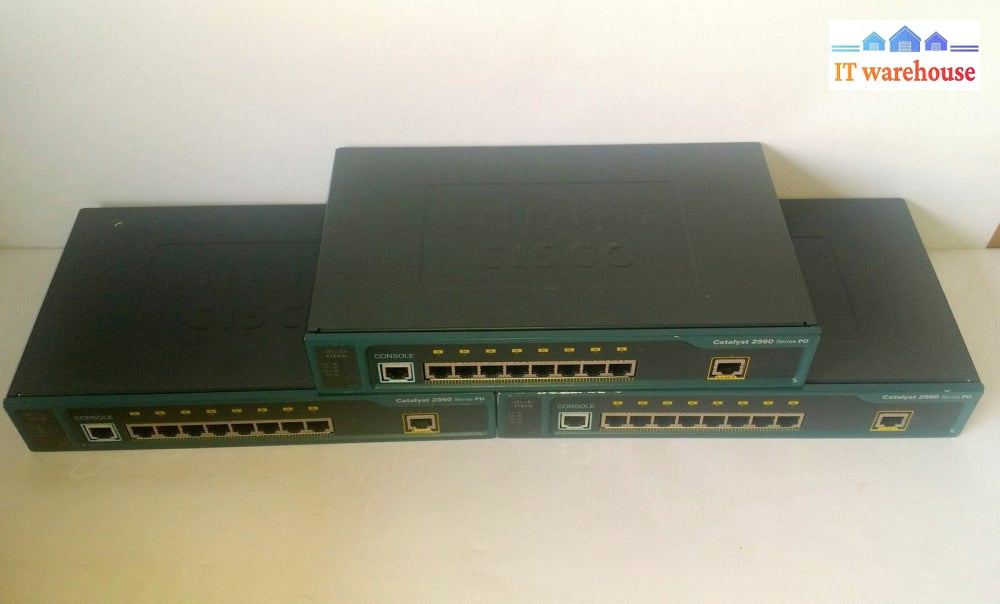 Lot Of 3 Cisco Catalyst 2960 Series Ws-C2960Pd-8Tt-L V02 8-Port Switch (No Ac)
