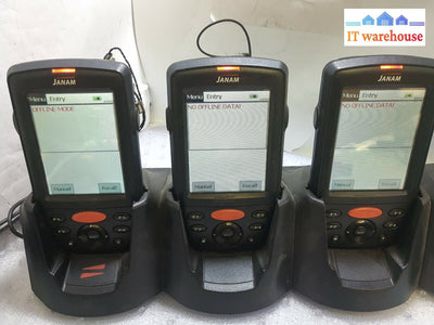 - Lot Of 3 Janam Xm66 Windows Mobile 6.1 Handheld Computers W/ Crd-P4 Charger