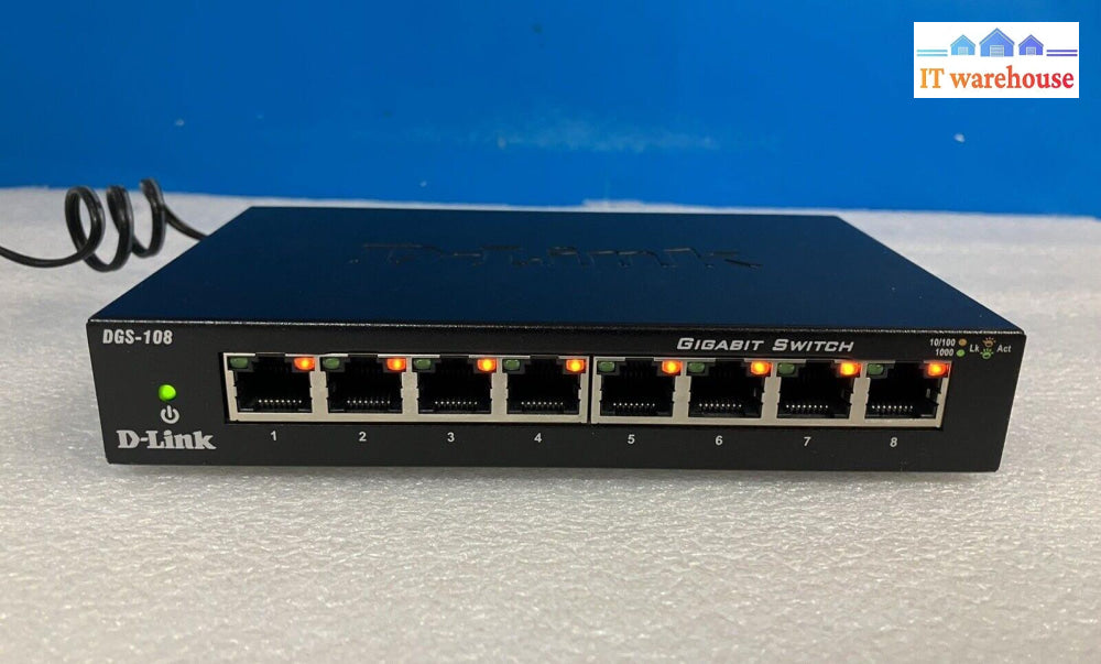 (Lot Of 3X) D-Link 8-Port Gigabit Metal Ethernet Switch Dgs-108 With Adapters ~