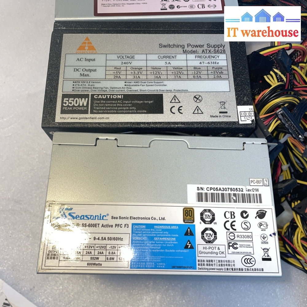 Lot Of 4 500-600W Power Supply with. 1-2 PCIE (6-8 Pin)