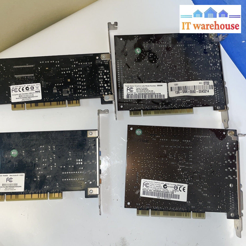 Lot Of 4 Mixed Pci Sound Card