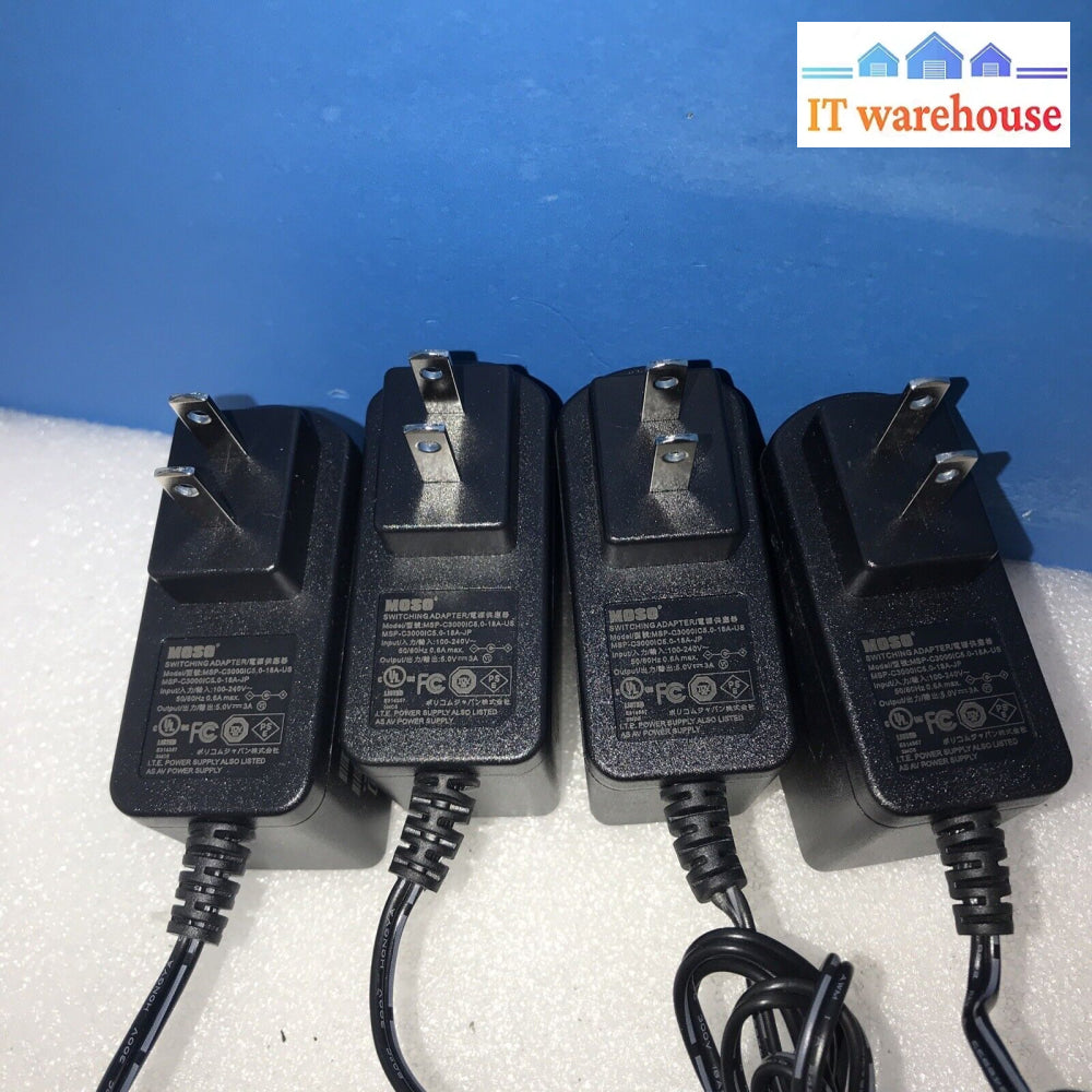 Lot Of 4 - New Original Moso Switching Adapter Msp-C3000Ic5.0-18A-Us 5V 3A