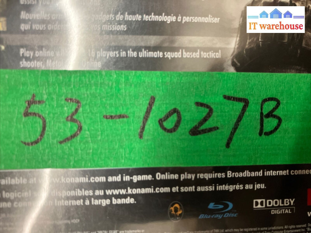 Lot Of 4 Ps3 Games Nhl 10 / Soulcalibur Ridge Racer 7 Metal Gear Solid ~