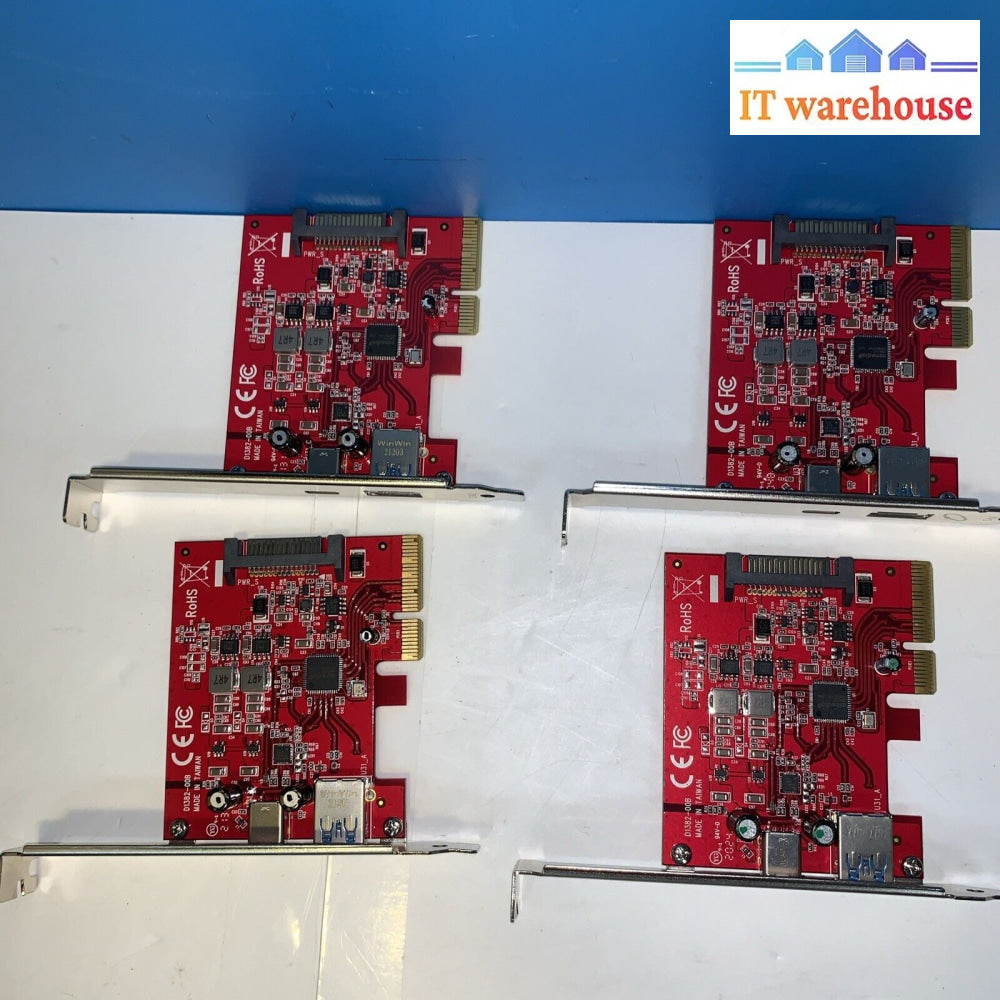 Lot Of 4 Startech Pexusb311Ac3 2-Port 10Gbps Usb-A & Usb-C Pcie Card Adapter