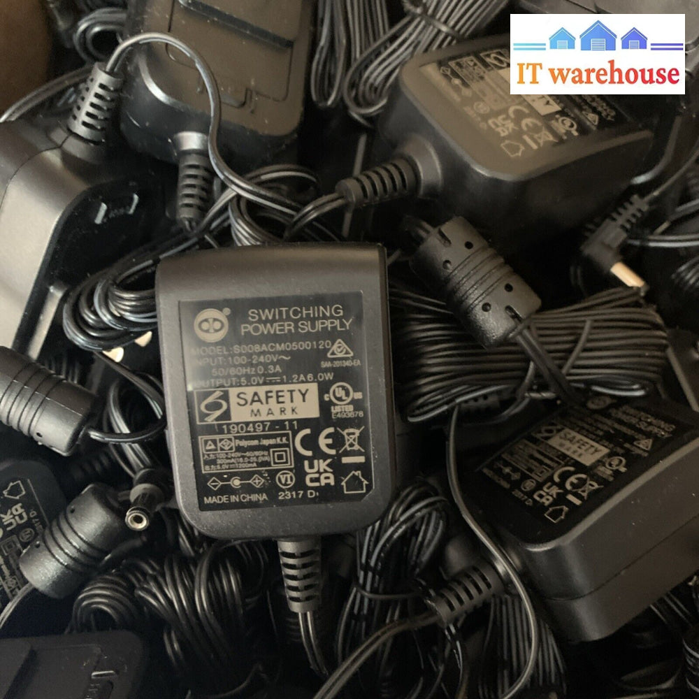 Lot of 5 AC Power Adapter For Polycom 2215-17824-125 VVX D60 S008ACM0500120