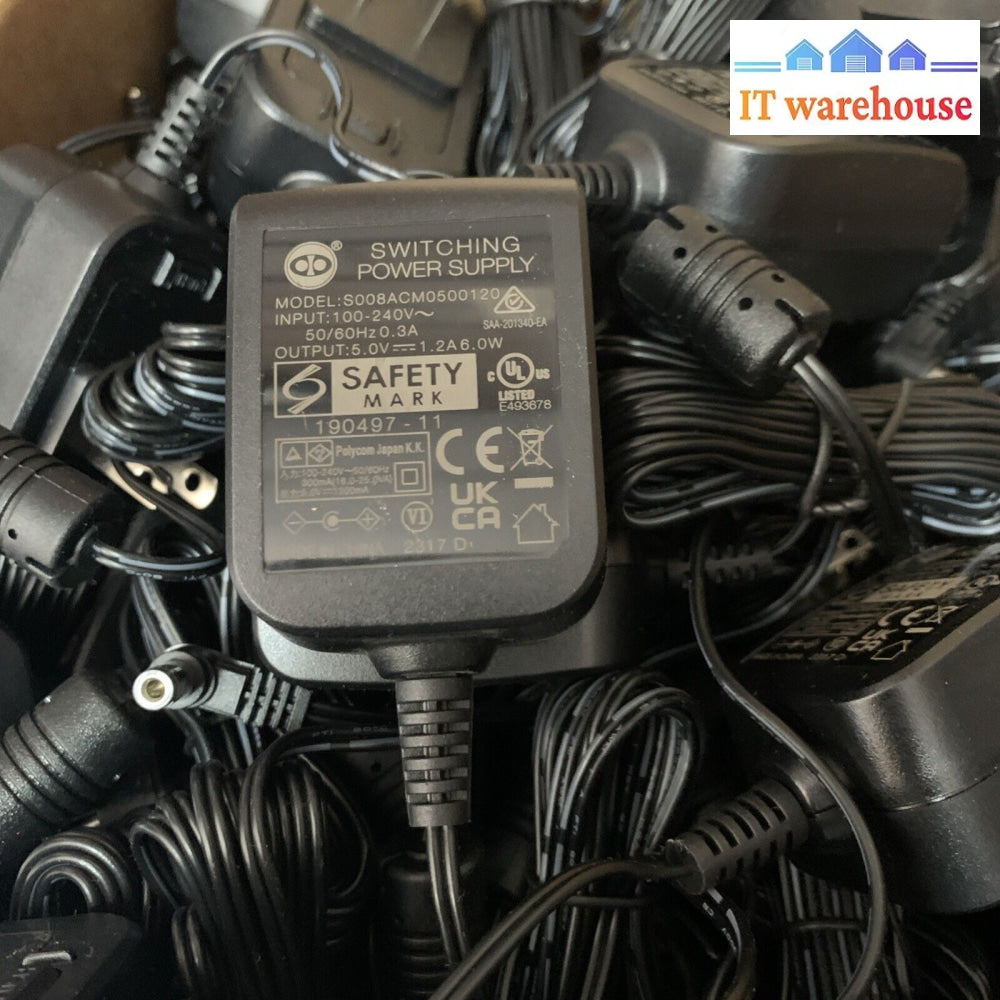 Lot of 5 AC Power Adapter For Polycom 2215-17824-125 VVX D60 S008ACM0500120