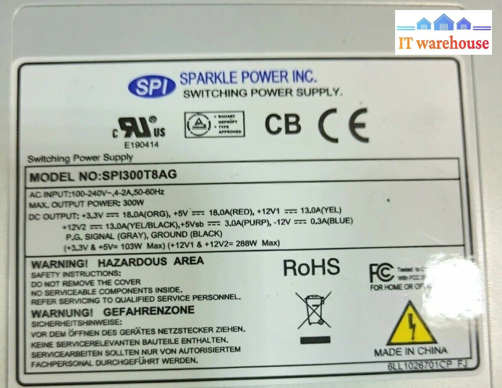 Lot of 5 SPI 300W SPI300T8AG 24P SFF PC power supply 80 PLUS GOLD (18*9*6.5cm)