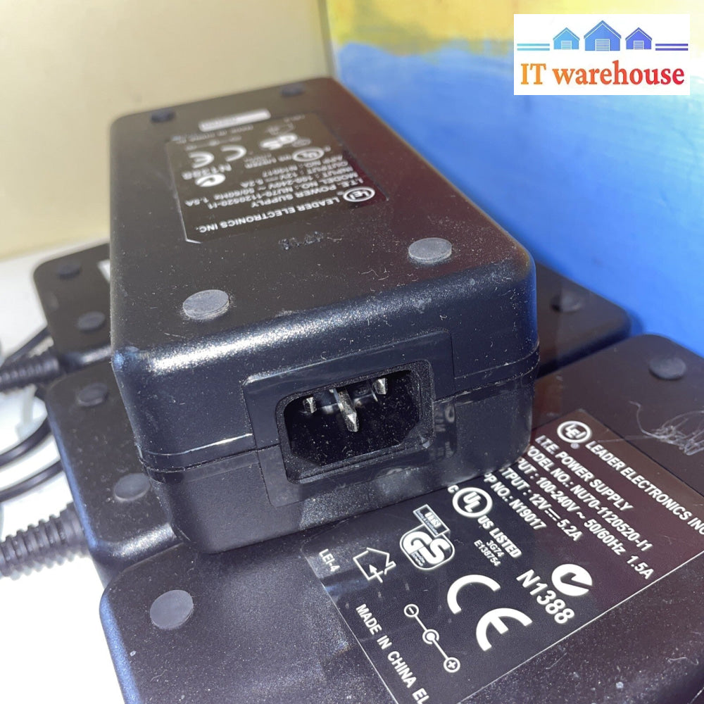 (lot of 6) Genuine LEI NU70-1120520-I1 AC/DC Power Supply Adapter 12V 5.2A 62W