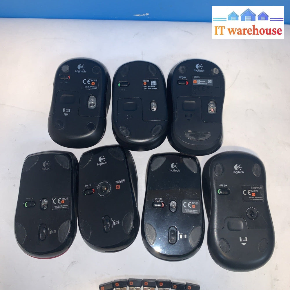 Lot of 7 Logitech Wireless Mouse with Unifying USB receiver