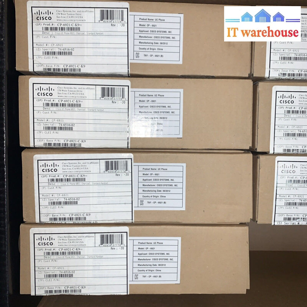 (Lot of 7) NEW cisco CP-6921-C-K9 Unified IP VoIP Desktop 2-line Phone
