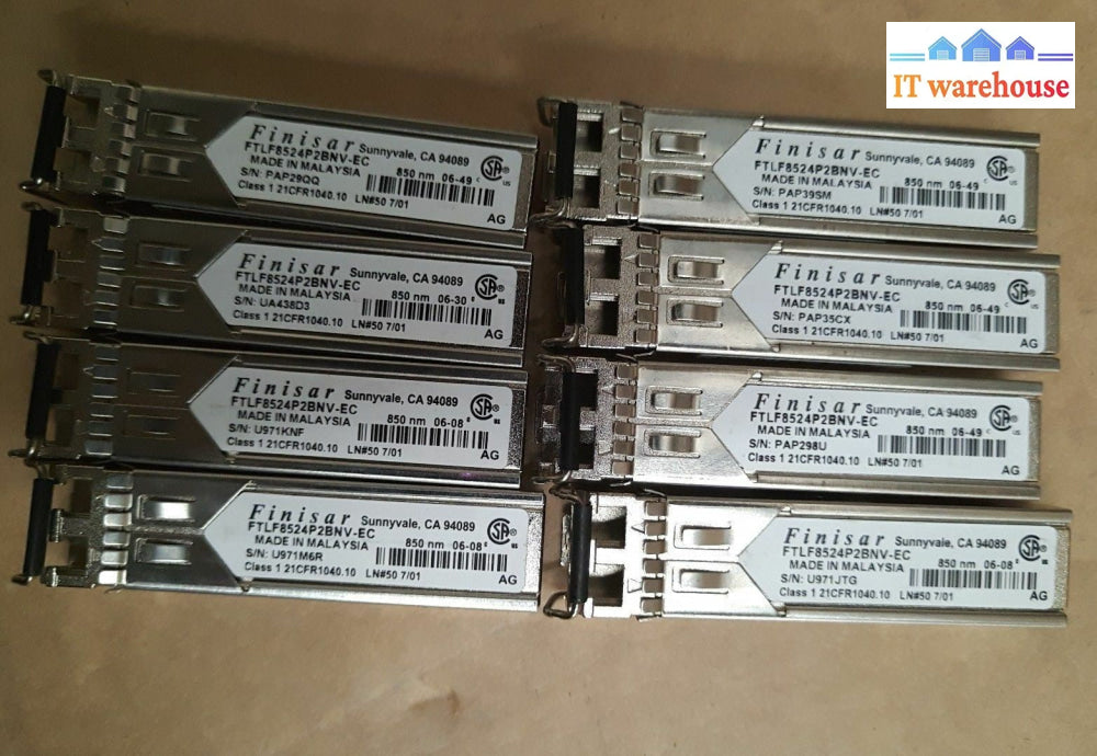 - Lot Of 8 Finisar Ftlf8524P2Bnv-Ec Emc 019-078-032 Module