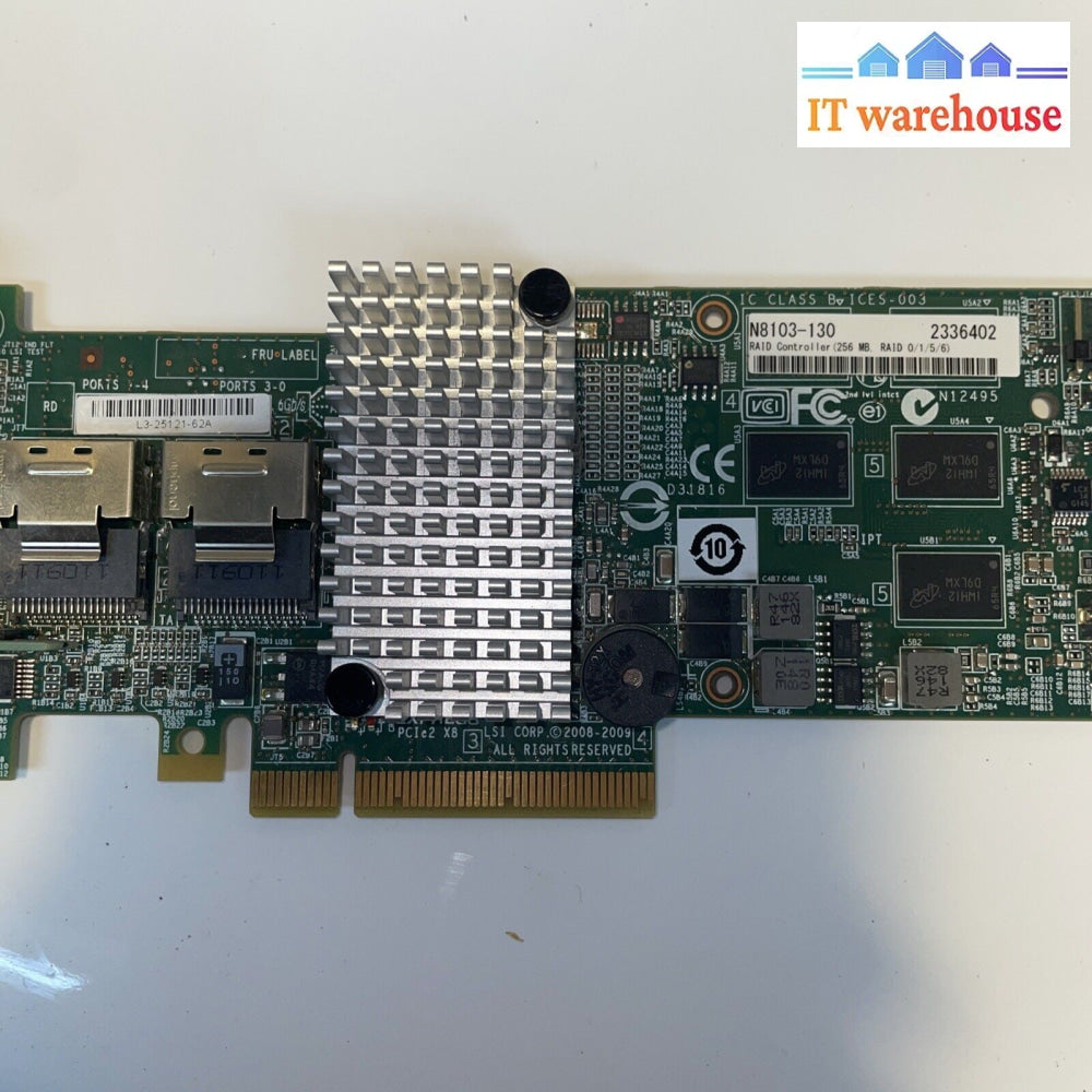 Lsi Megaraid Sas 256Mb Raid Controller Card Nec N8103-130 With Cables